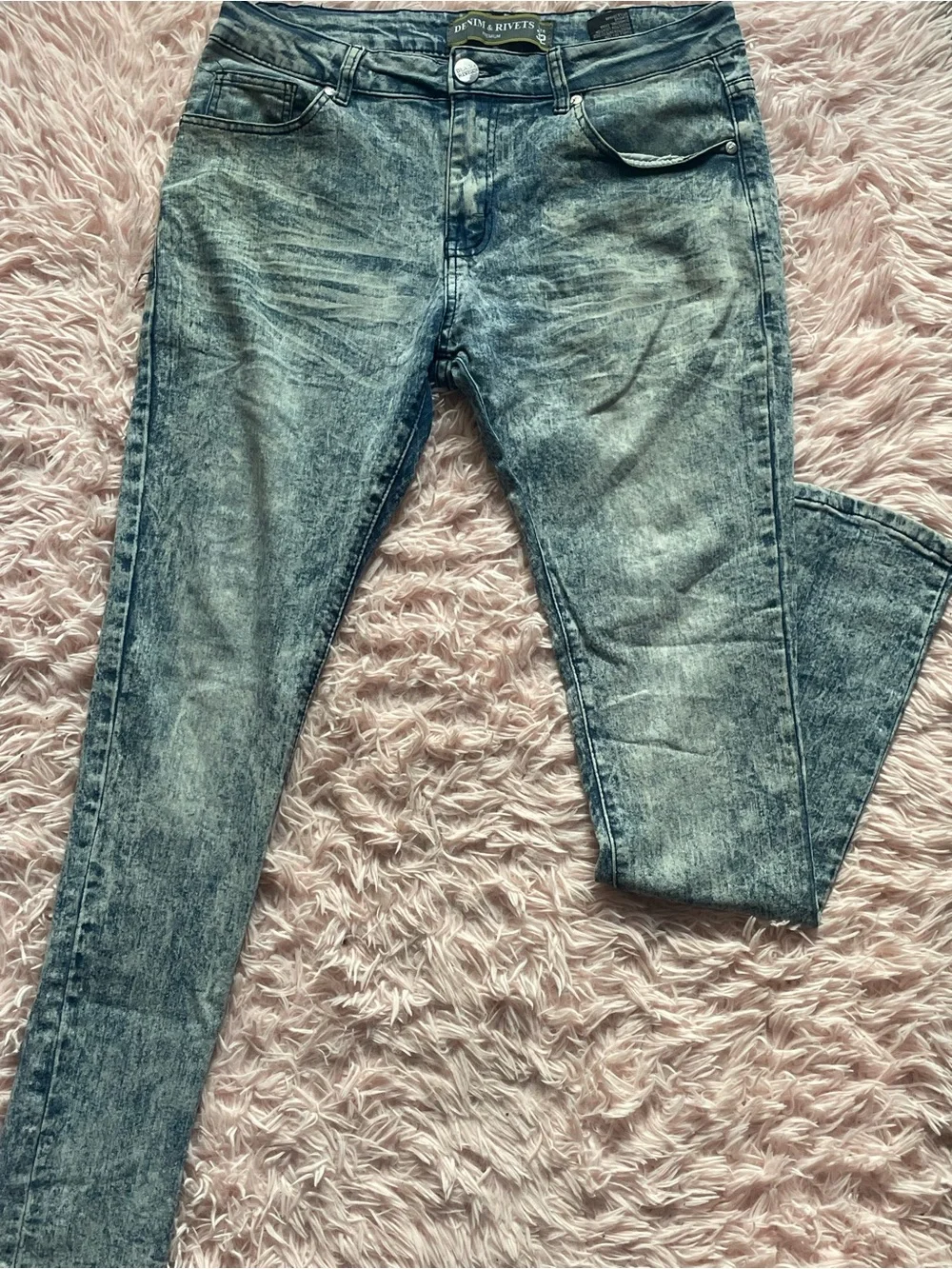 Men's Acid Wash Blue Jeans